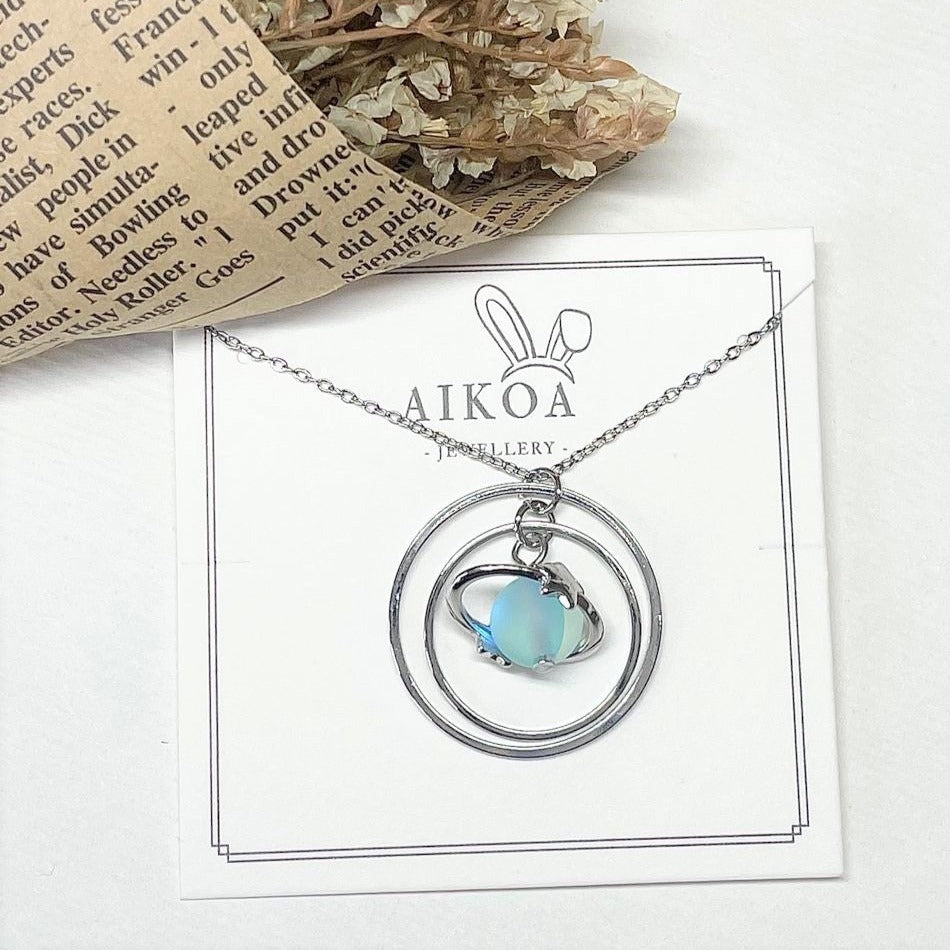 Spinning Galaxy Necklace (Silver)