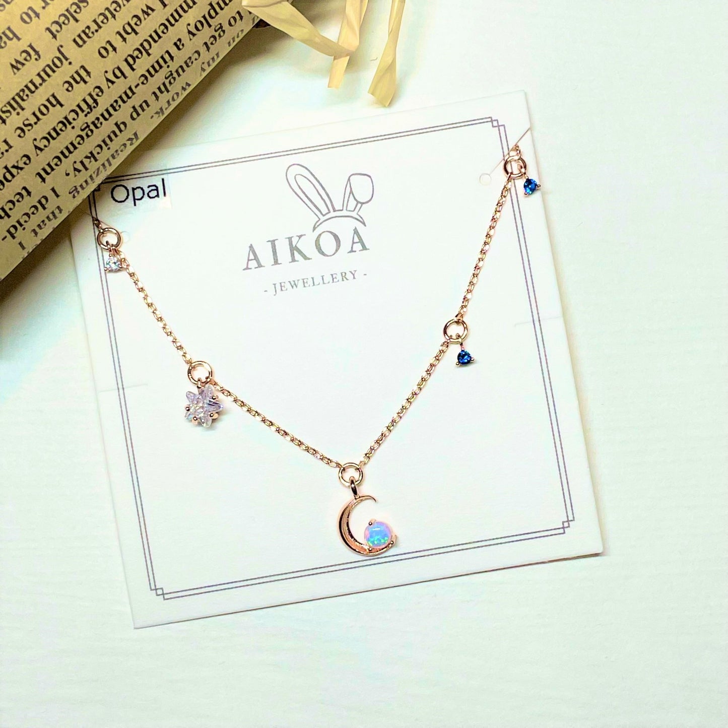 Opal Moon Necklace