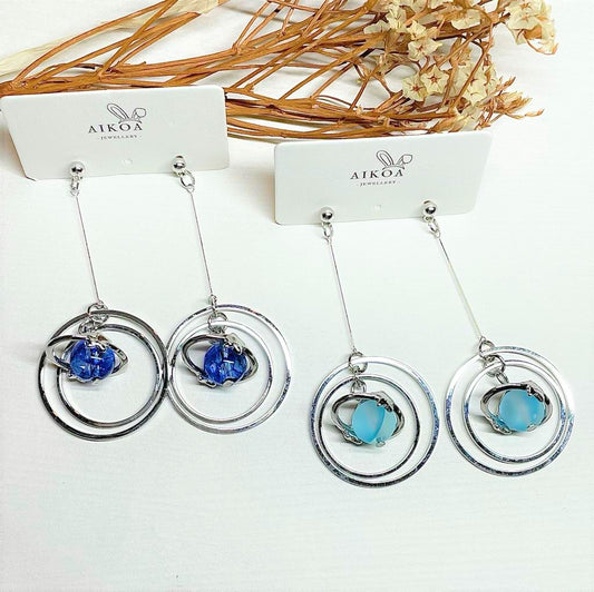 Spinning Galaxy Earrings (Silver)